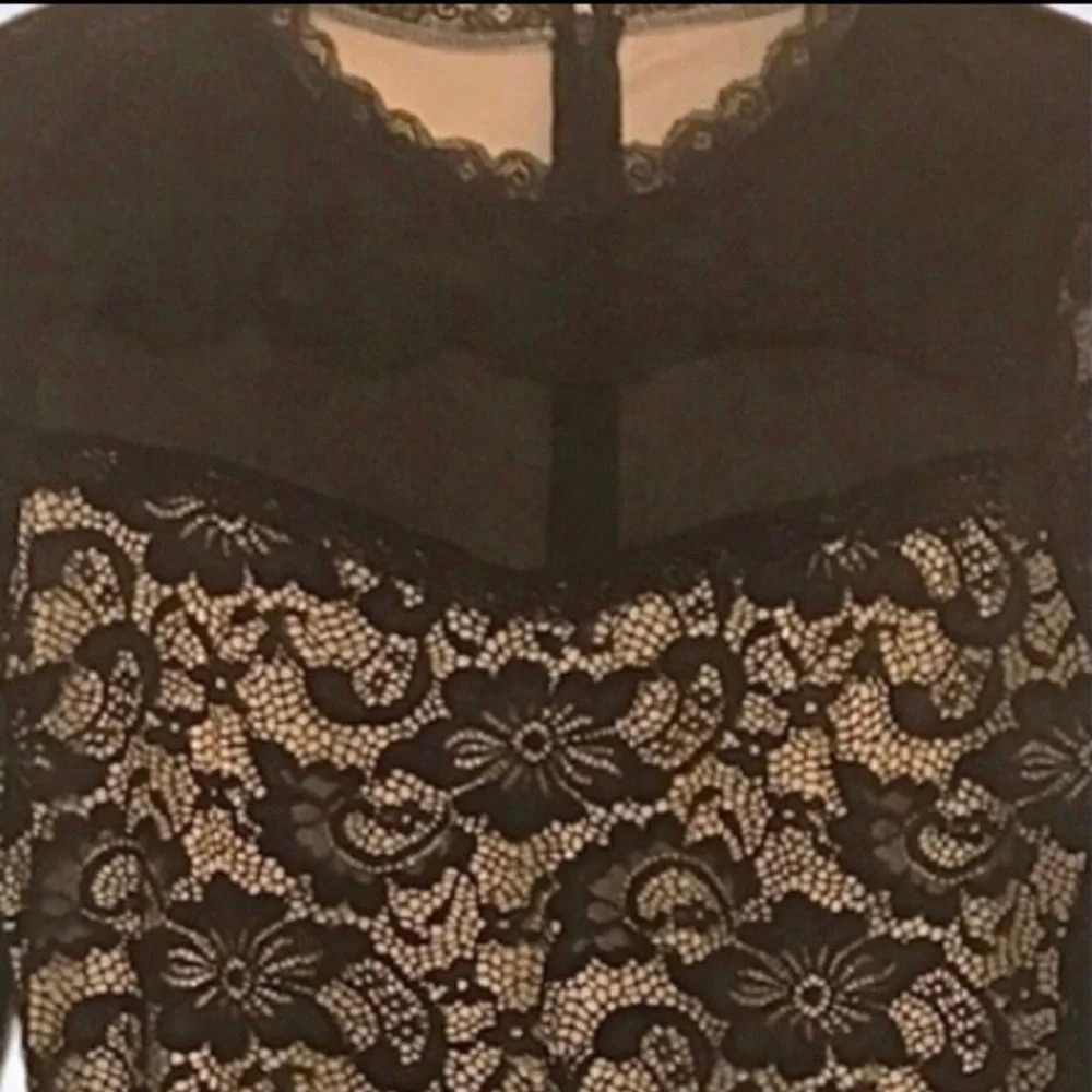 Plus Size‎ Black Long Sleeve Lace Mesh Elegant Dress. NEW. 1XL-3XL - Picture 5 of 11